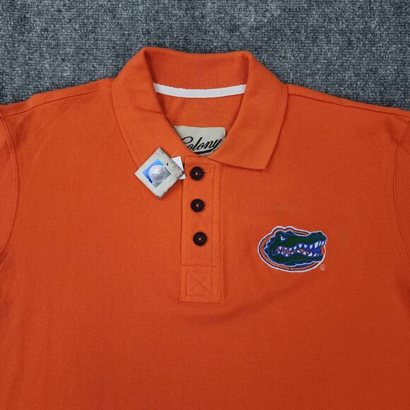 University Of Florida Gators Polo Shirt Mens Large Orange Colony Short Sleeve - Picture 9 of 16